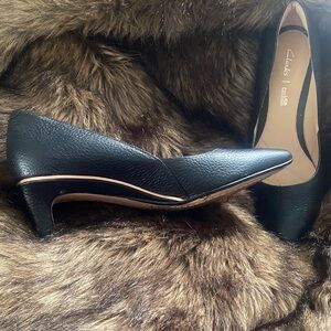 Clarks Black Leather Heels
